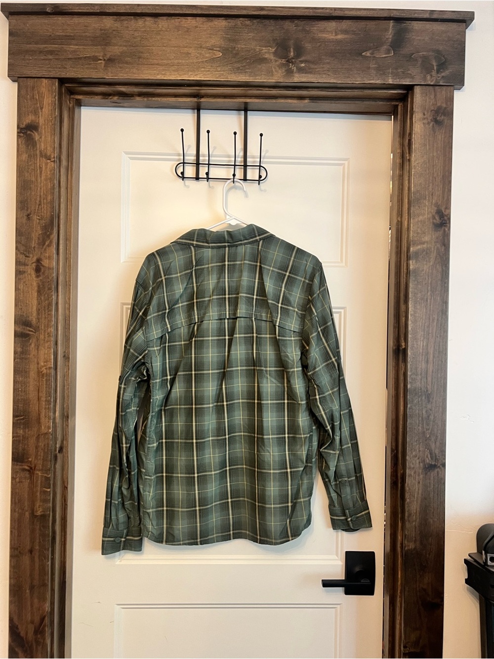 REI Green Plaid Long-Sleeve Button-Down Shirt